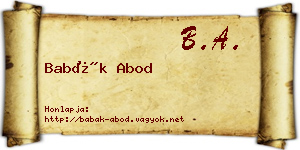 Babák Abod névjegykártya